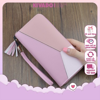 Ví nữ dáng dài đẹp  cầm tay cao cấp nhiều ngăn KHÓA ĐÔI  thời trang đựng tiền đẹp 7002