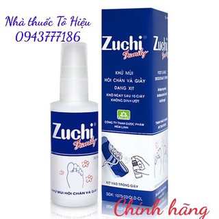 Zuchi Family (Chính hãng)- Xịt khử mùi hôi chân và giày. Lọ 50 ml