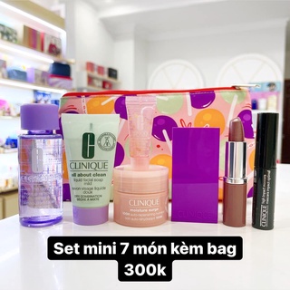 [ Clinique ] Set 7 món skincare và makeup mini siêu tiện lợi