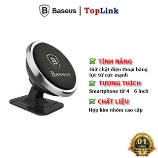 Giá Nam Châm Gắn Điện Thoại Trên Ô Tô Baseus - Giá Đỡ Điện Thoại Thông Dụng Có GPS Trên Xe Hơi Xoay 360 độ - TopLink