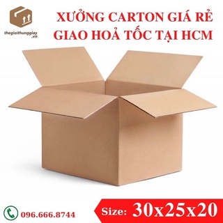 10 HỘP GIẤY ĐÓNG HÀNG 30x25x20 -Thùng Carton-Thùng giấy giá rẻ- Thùng giấy có sẵn - Sỉ lẻ thùng giấy - Xưởng thùng giấy