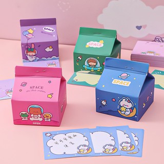 Tập giấy note, giấy nhớ memo 230 tờ rút két hình hộp sữa - giấy note cute D-13