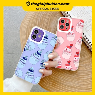 Ốp iphone - Ốp lưng iphone cạnh vuông viền camera hộp sữa cute dành cho ip 6 đến 14promax - ng161