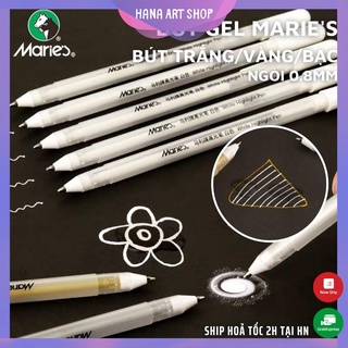 Bút trắng Marie's - Bút gel trắng/vàng/bạc -Gold/Silver/White ink
