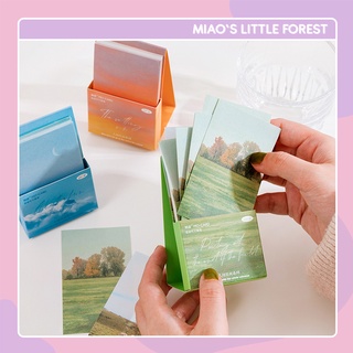 Giấy note MIAO'S LITTLE FOREST set 60 giấy note kèm đế đựng để bàn chủ đề phong cảnh decor sổ tay bullet journal MNO232