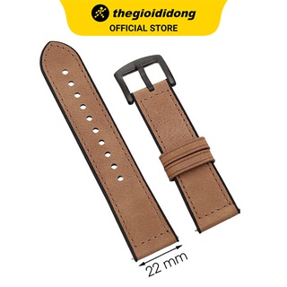Dây da MVW cho đồng hồ Samsung/Huawei/khác 22 mm nâu M06-04-22