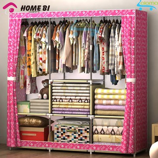 Tủ vải khung cỡ lớn 3 buồng 8 ngăn HomeBi HBY-125
