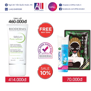 Kem dưỡng kiềm dầu Bioderma sebium pore refiner TẶNG bông tẩy trang Jomi và mặt nạ Sexylook ( Nhập khẩu)