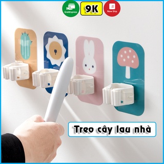Móc Dán Tường Treo Cây Lau Nhà Treo Chổi In Hoạt Hình Chịu Lực Tốt