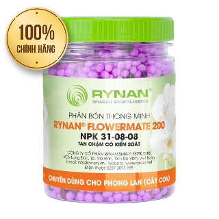 Phân bón thông minh tan chậm RYNAN 200 NPK 31-8-8 TE cho cây hoa cảnh, phong lan -150 g