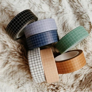 Krisna.room ♡ Washi tape caro/grid- Băng keo dán caro nhiều màu trang trí sổ