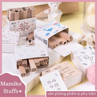 SET 12 MỘC IN MINI TRANG TRÍ SCRAPBOOK/PLANNER SIÊU CUTE