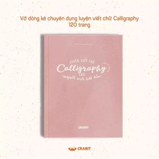 Vở dòng kẻ chuyên luyện viết Calligraphy Crabit Hồng 120 trang - Giao hỏa tốc