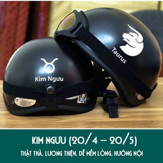 KIM NGƯU KÈM KÍNH UV - nón bảo hiểm nữa đầu CUNG HOÀN ĐẠO kèm kính uv x400 mẫu mới - mũ KIM NGƯU kèm kính uv x400