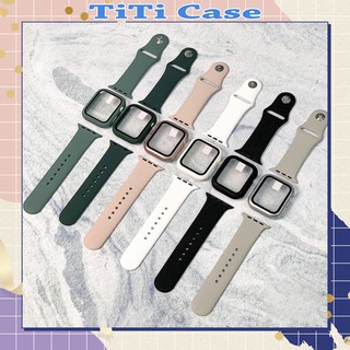 Vỏ bọc kèm kính cường lực 2 trong 1 bảo vệ cho Apple Watch 5/4/3/2/1 38mm/42mm/40mm/44mm