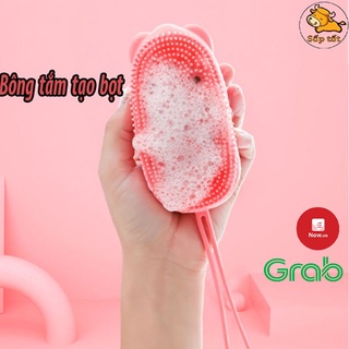 Bông tắm silicone tạo bọt chà lưng chân tay kute GD103