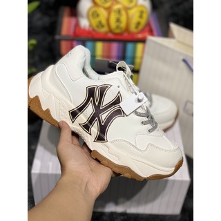 [FullBox+Bill] Giày MLB NY chữ đen đế nâu full box hàng 11 đế tách  +bill freeship