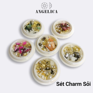 Set 6 Hũ Charm Nail Sỏi Trang Trí Móng  ANGELICA SCS