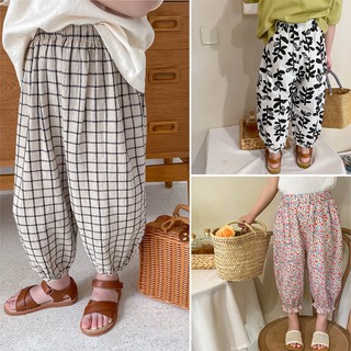 [QG181] Quần bom bé gái vải thô sz 80-140, quần cho bé bo gấu ống rộng