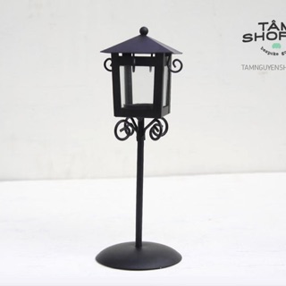 Chân nến nhà kính street lamp đen