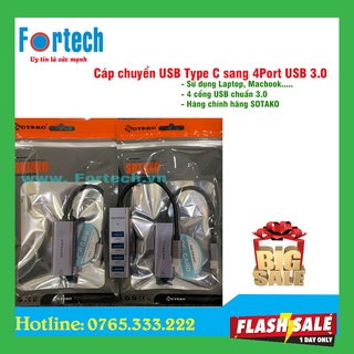 Cáp chuyển đổi Type C sang 4 cổng USB 3.0 SOTAKO chính hãng