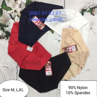 Quần xì nữ ,sịp nữ jobelli 1267,giá cty 59k- bán 40k, hình thật +video, lưới lụa dập sóng phối ren