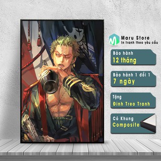 Tranh Canvas Zoro Quân Phục - Tranh Treo Tường One Piece