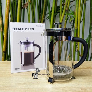 Bình pha cafe Pháp Lock&amp;Lock French Press ,bình pha trà dung tích 800ml LLG019 Phin pha cà phê