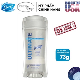 [USA] Lăn khử mùi nữ Secret Clear Gel Ultimate 4in1 Protection Classic Clean 73g - Mỹ