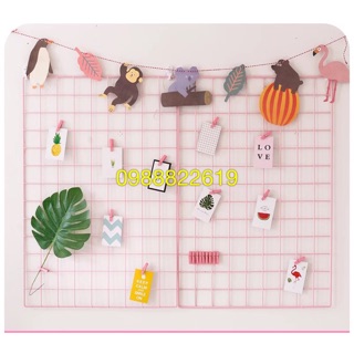 2 KHUNG LƯỚI SẮT DECOR SIZE 37.47cm. TẶNG KÈM 4 MÓC SIÊU DÍNH VÀ 10 KẸP GỖ HÌNH.