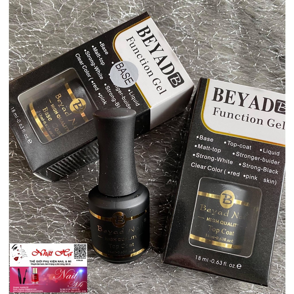 Bộ Base Top BEYAD SHELLAC Siêu Bền Chắc 18ml- Bộ 2 chai