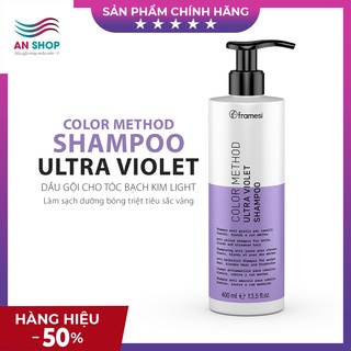 Dầu gội tím khử vàng cho tóc nhuộm bạch kim khói light làm sạch dưỡng tóc mượt COLOR METHOD SHAMPOO ULTRA VIOLET 400ML