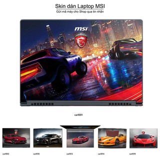 Skin dán Laptop MSI in hình xe hơi (inbox mã máy cho Shop)