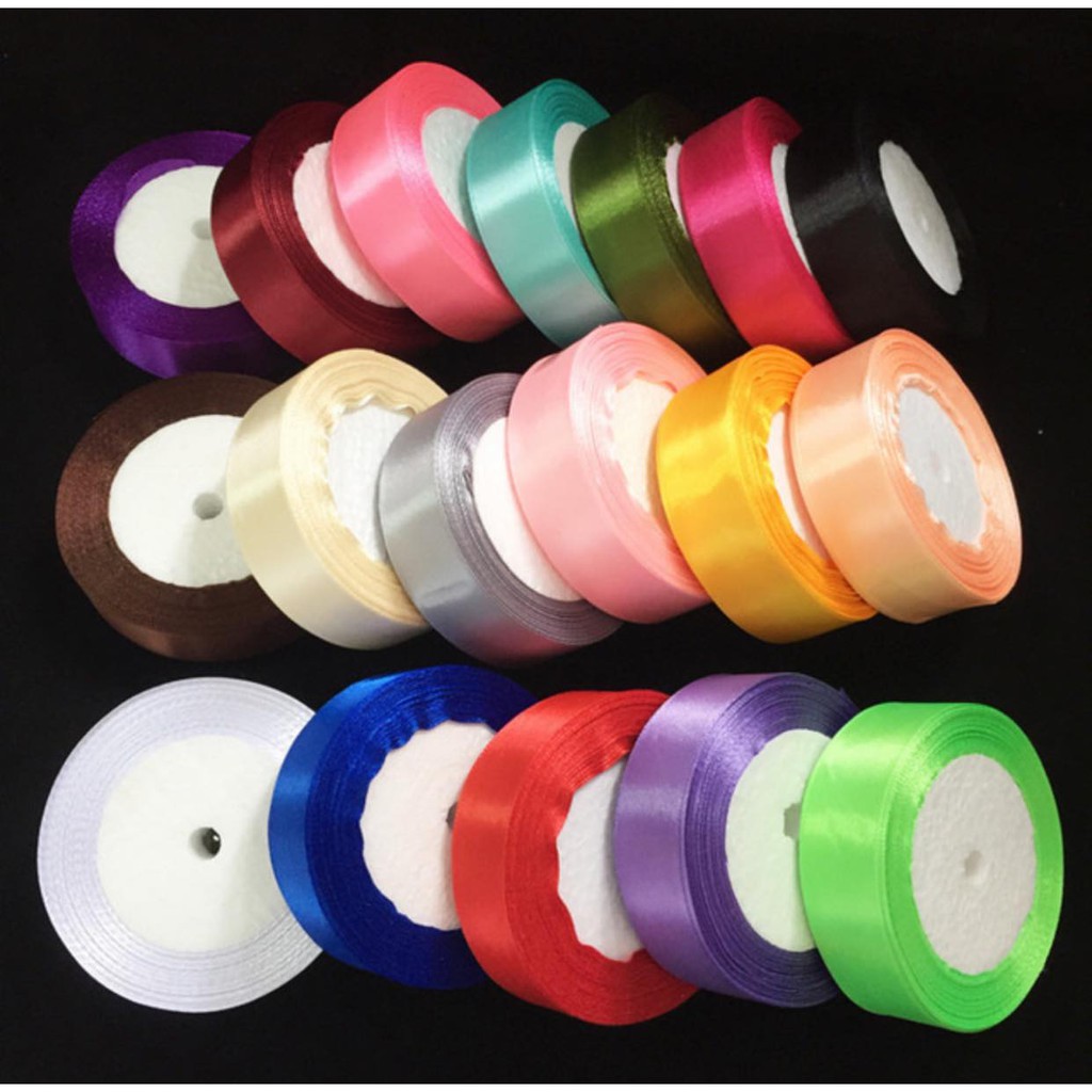 [Ruy băng gói hoa và quà tặng] Ruy băng lụa satin trơn  2cm