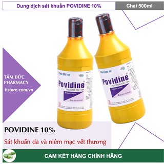 Dung dịch sát khuẩn vết thương POVIDINE 10% [povidin] chai 500ml