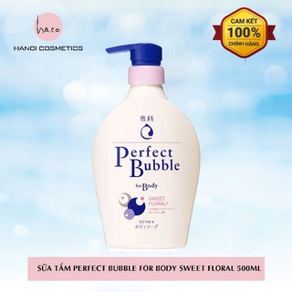 Sữa tắm dưỡng ẩm Senka Perfect Bubble hương Hoa Hồng &amp; Đinh Hương 500ml