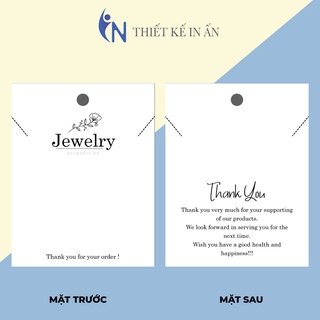 Combo 50 Bìa, Nhãn mác tag treo dây chuyền, vòng cổ, giấy bìa cứng, cán màng chống thấm nước, size 7x9cm (HÀNG CÓ SẵN )