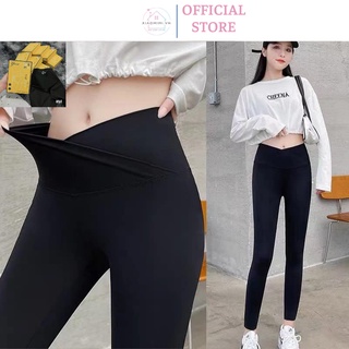 Quần legging nữ cạp cao gen bụng thần thánh full hộp màu vàng Xiaomimi