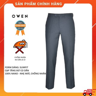 [SIZE 29] OWEN - Quần âu nam Owen Slimfit cạp tăng đơ co dãn màu xám đậm 22434