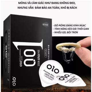 [ Hàng Chính Hãng ] Bao cao su OLO 0.01 FEELING ULTRATHIN siêu mỏng, nhiều gel bôi trơn - Hộp 10 BCS -