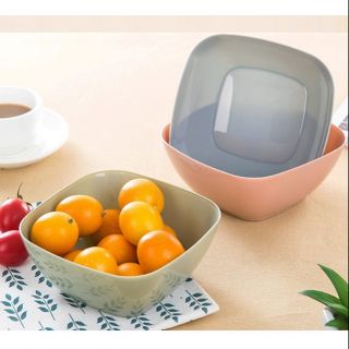 Tô nhựa vuông đựng trái cây gam màu pastel xinh xắn