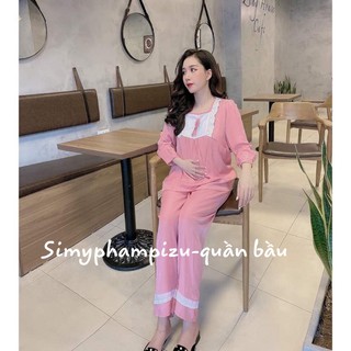 [Sale sốc]Bộ bầu thiết kế chất đũi Hàn cao cấp,thiết kế sang chảnh mặc ở nhà BD905