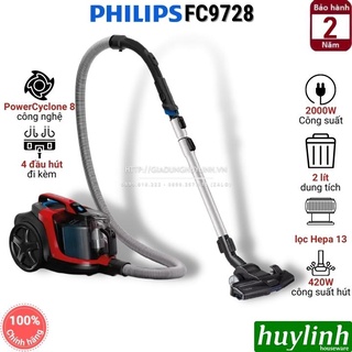 [Mã ELHAMS5 giảm 6% đơn 300K] Máy hút bụi PowerCyclone Philips FC9728 - 2000W - Chính hãng