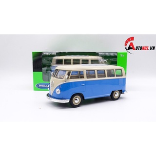 MÔ HÌNH XE VOLKSWAGEN T1 BUS BLUE 1:24 WELLY 7823