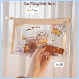 Túi Đựng Bút Trong Suốt Cỡ Lớn In Hoạt Hình Kiểu Nhật Bản Dễ Thương