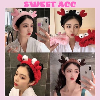 Băng đô rửa mặt đội đầu con cua mắt phong cách dễ thương cute