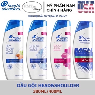 Dầu gội sạch gàu Head &amp; Shoulders Mỹ 400ml Classic Clean | Dry Scalp Care | Smooth &amp; Silky | Pure Sport 380ml