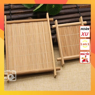 Khay tre vuông TiTi Decor trang trí chụp ảnh, decor nhà cửa, cửa hàng