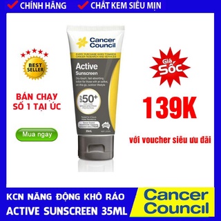 [CHÍNH HÃNG] Kem chống nắng năng động Cancer Council Active Sunscreen MINI 35ml SPF50+/ PA ++++