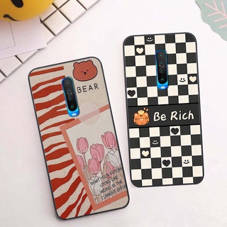 Ốp Xiaomi Redmi K30 / Redmi K30 5G gấu Bear rick caro vuông thời trang siêu đẹp